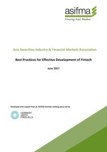 ASIFMA Best Practices for Effective Development of Fintech (June 2017)