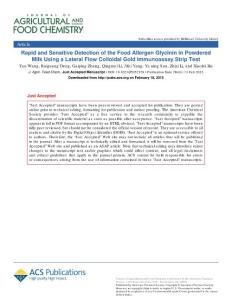rapid and sensitive detection of the food allergen glycinin in powdered milk using a lateral flow colloidal gold immunoassay strip test