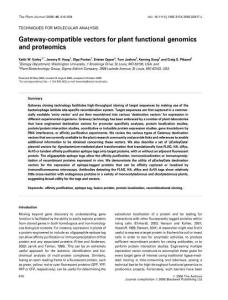 Gateway-compatible vectors for plant functional genomics