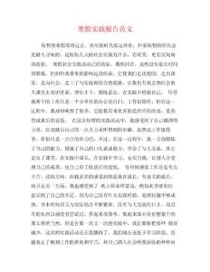 寒假實(shí)踐報(bào)告范文