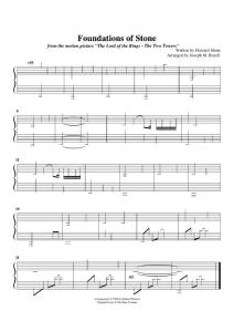 電影《魔戒》插曲 Foundations of Stone 鋼琴版 鋼琴譜