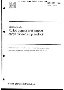 BS 2870-1980 Specification for rolled copper and copper alloys sheet, strip and foil.pdf