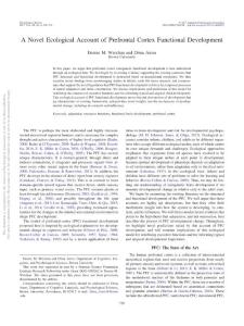 2017A Novel Ecological Account of Prefrontal Cortex Functional Development