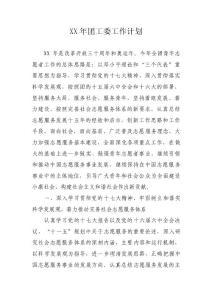 XX年团工委工作计划