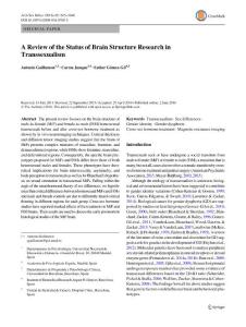 a review of the status of brain structure research in transsexualism（在易性癖的脑结构的研究现状综述）