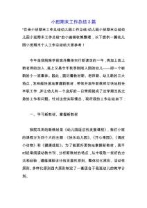 小班期末工作總結3篇.docx