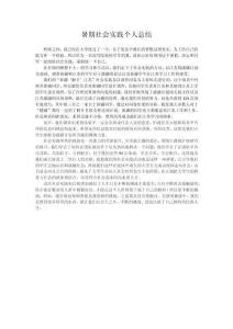 暑期社會實踐個人總結