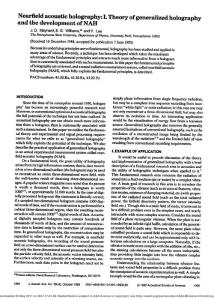Nearfield acoustic holography: I. Theory of generalized holography and the development of NAH