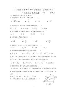 广东省东莞市2017-2018学年清溪中学八年级下期末考试数学模拟试卷（一）
