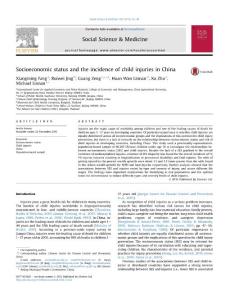 Socioeconomic status and the incidence of child injuries in China
