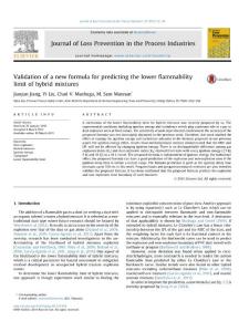 Validation of a new formula for predicting the lower flammability limit of hybrid mixtures