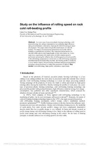 外文翻譯-軋制速度對機架冷輥跳動剖面影響的研究