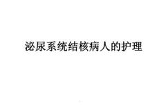 泌尿系统结核病人的护理ppt课件
