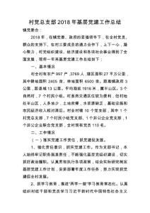 村黨總支部黨建述職報告
