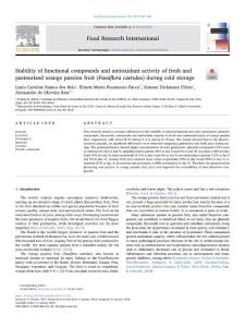 Stability of functional compounds and antioxidant activity of fresh and pasteurized orange passion fruit (Passiflora caerulea) during cold storage