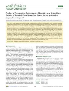 Profiles of Carotenoids, Anthocyanins, Phenolics, and Antioxidant Activity of Selected Color Waxy Corn Grains during Maturation