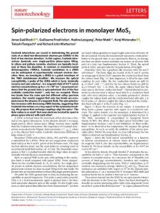 nnano.2019-Spin-polarized electrons in monolayer MoS2