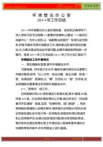 環(huán)境整治辦公室工作總結(jié)