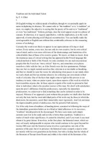 Tradition and the Individual Talent