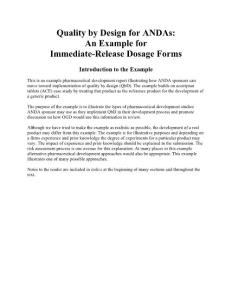 Example QbD for IR Tablet