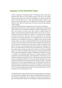 Analysis of The Road NotTaken