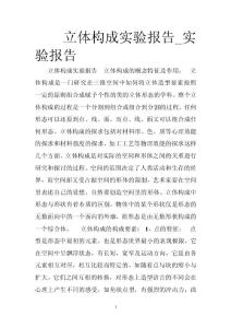 立體構成實驗報告_實驗報告_0