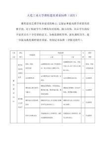 大連工業(yè)大學課程建設質量標準（試行）