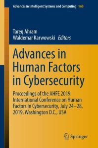Advances in Human Factors in Cybersecurity  978-3-030-20488-4