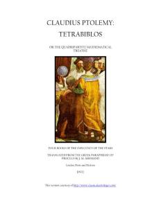 托勒密四書Tetrabiblos