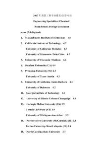 美國大學(xué)化學(xué)專業(yè)