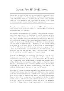 Carbon Arc RF Oscillator