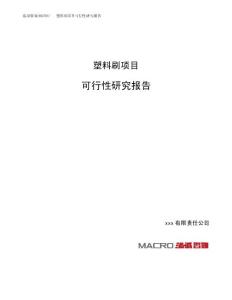 塑料刷项目可行性研究报告（总投资10000万元）（45亩）