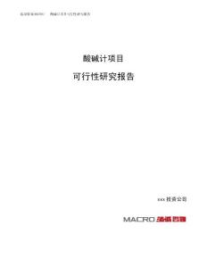 酸碱计项目可行性研究报告（总投资12000万元）（60亩）