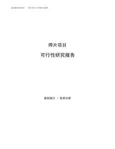 焊片项目可行性研究报告（总投资19000万元）（70亩）