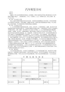 汽車租賃合同模板