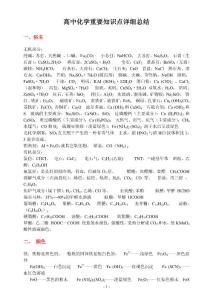 高中化学重要知识点详细总结