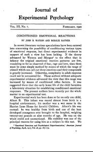 03 Conditioned Emotional Reactions
