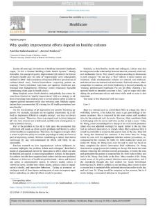 why quality improvement efforts depend on healthy cultures.[2019][healthc (amst)]