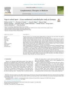 yoga in school sport - a non-randomized controlled pilot study in germany.[2020][complement ther med]