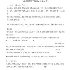 數學試題初一六年級水平測試