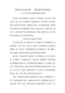 安全文化建設(shè)經(jīng)驗(yàn)交流材料