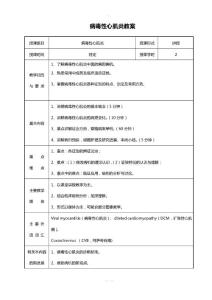 病毒性心肌炎教案