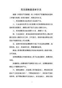 党支部选举办法