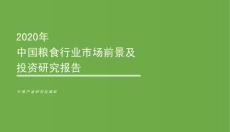 2020年中國糧食行業市場前景及投資研究報告