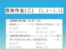 課堂內外九年級數學下冊雙休作業二1.4_1.5課件新版湘教版0104148
