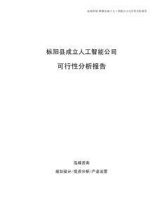 枞阳县成立人工智能公司可行性分析报告