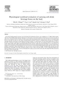 Physiological workload evaluation of carrying soft drink beverage boxes on the back