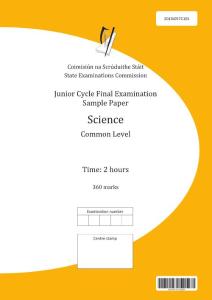 Junior Cycle Final Examination Sample Paper