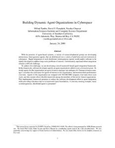 Building dynamic agent organizations in cyberspace