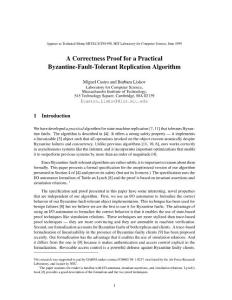 A Correctness Proof for a Practical Byzantine-Fault-Tolerant Replication Algorithm